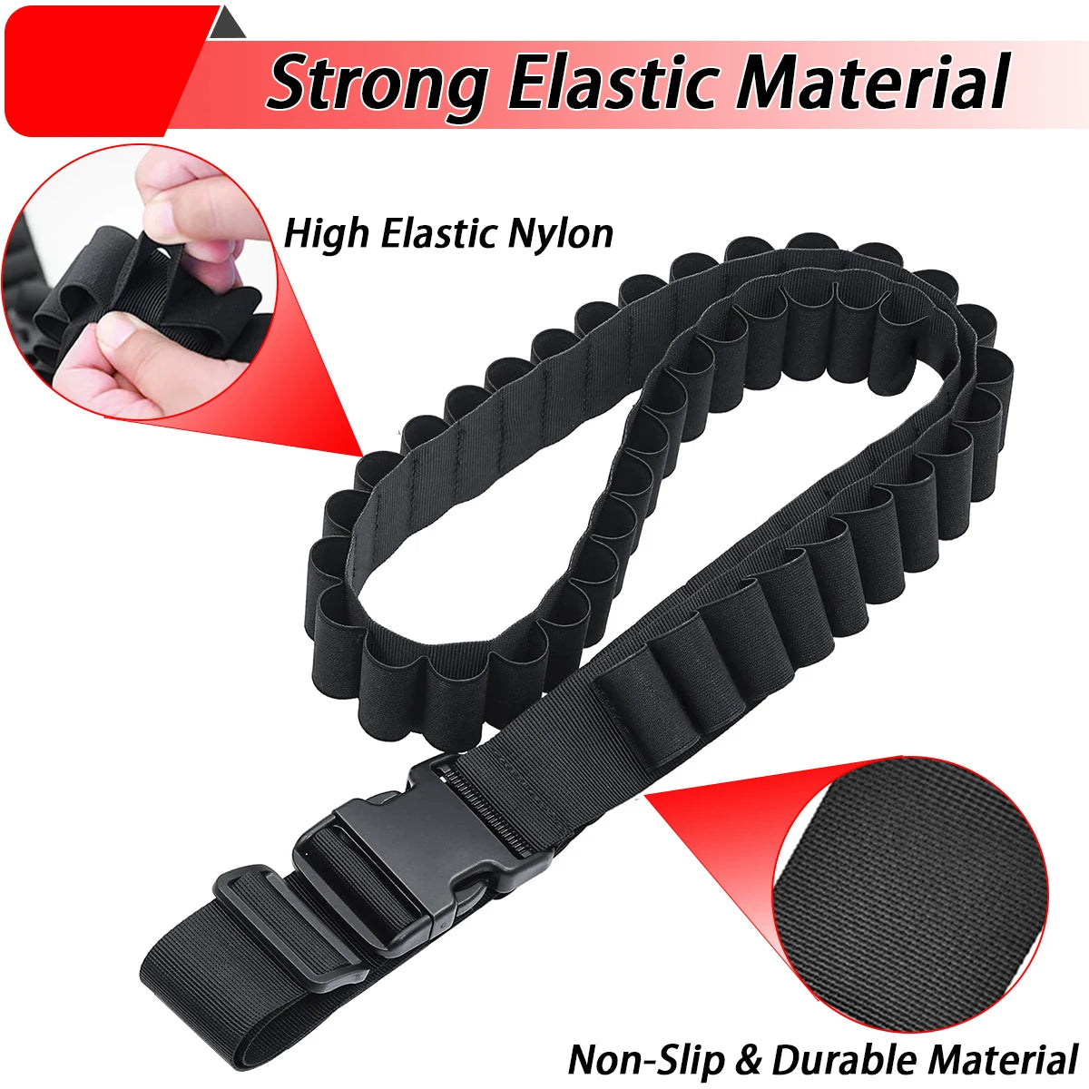 Bandolier pour fusil de chasse 12GA, 27 cartouches réglables, support de coque de calibre 12, sangle de taille, accessoires de chasse et de tir