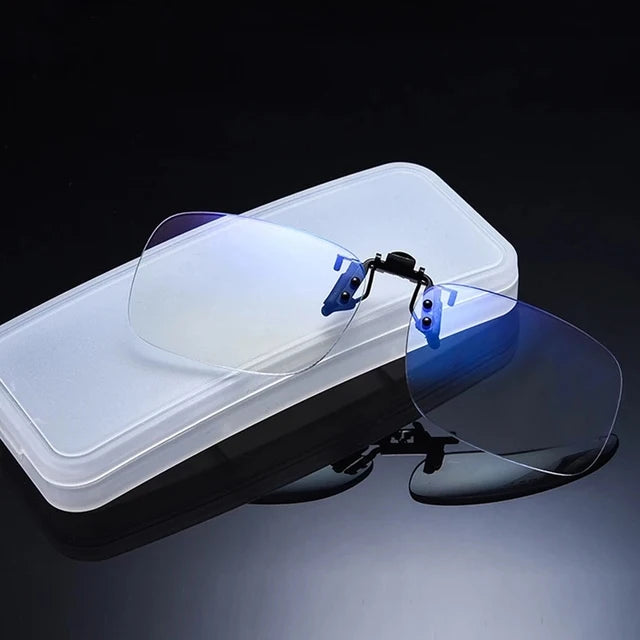Lunettes de lecture portables avec clips — lentille rabattable, loupe, sans bords, hommes et femmes presbytes