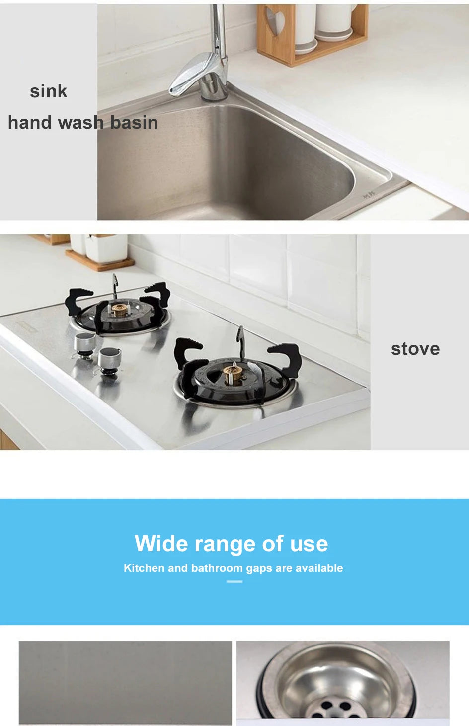 Bande de calfeutrage de bain auto-adhésive en PVC, 3.2M, résistant à l'huile, autocollant mural d'angle de bord d'évier de cuisine, bande d'étanchéité étanche pour toilettes