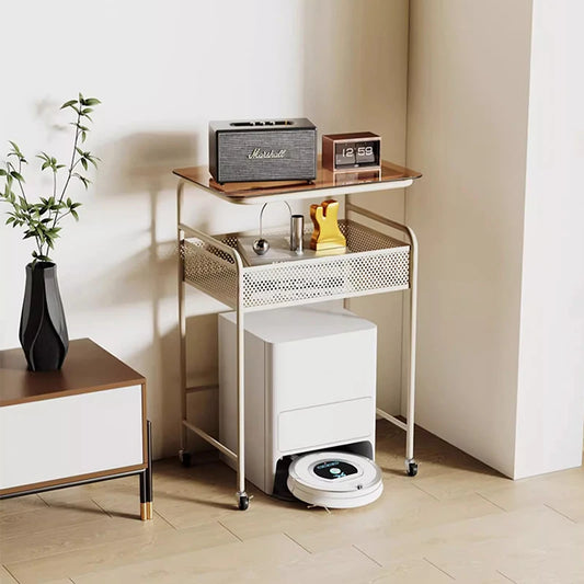 Soporte de robot aspirador portátil y minimalista para Roomba iRobot Neato Ecovacs Deebot | Estante de almacenamiento multifuncional para sofá
