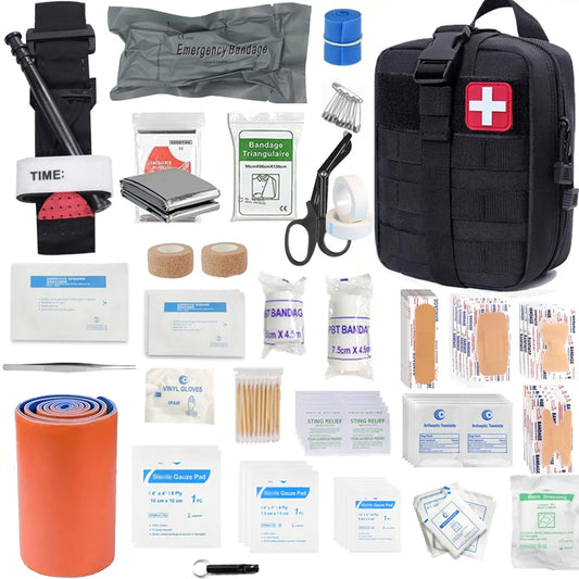 Kit de premiers secours 30 en 1 pour voyage en plein air à domicile, Camping, bateau, randonnée, Kit d'alpinisme Portable multifonctionnel, 156 pièces