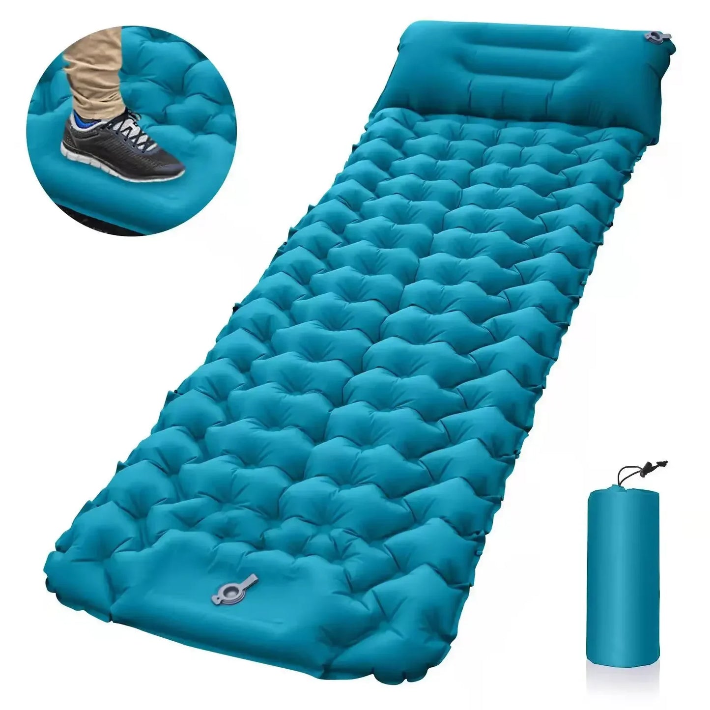 Coussin de couchage d'extérieur, matelas gonflable de Camping avec oreillers, tapis de voyage, lit pliant, coussin d'air ultraléger, randonnée Trekking