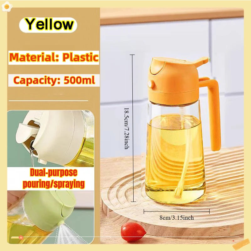 Bouteille de pulvérisation d'huile d'olive pour barbecue, pulvérisateur d'huile d'olive en plastique, bouteille vide, bouteille de vinaigre ou brosse à huile, 200/300/500ml