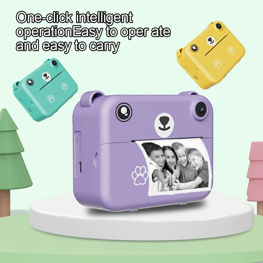 Appareil Photo numérique pour enfants, photographie à impression instantanée, enregistreur vidéo HD 1080P, Mini imprimante thermique, cadeaux d'anniversaire éducatifs