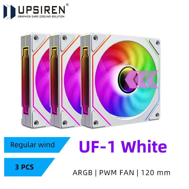 UPSIREN UF-1 PRISM 4 PRO ventilateur de châssis d'ordinateur 12 cm ARGB 4 broches PWM ventilateur de refroidissement silencieux 12 V grand Volume d'air 45.2CFM/600-1500 tr/min