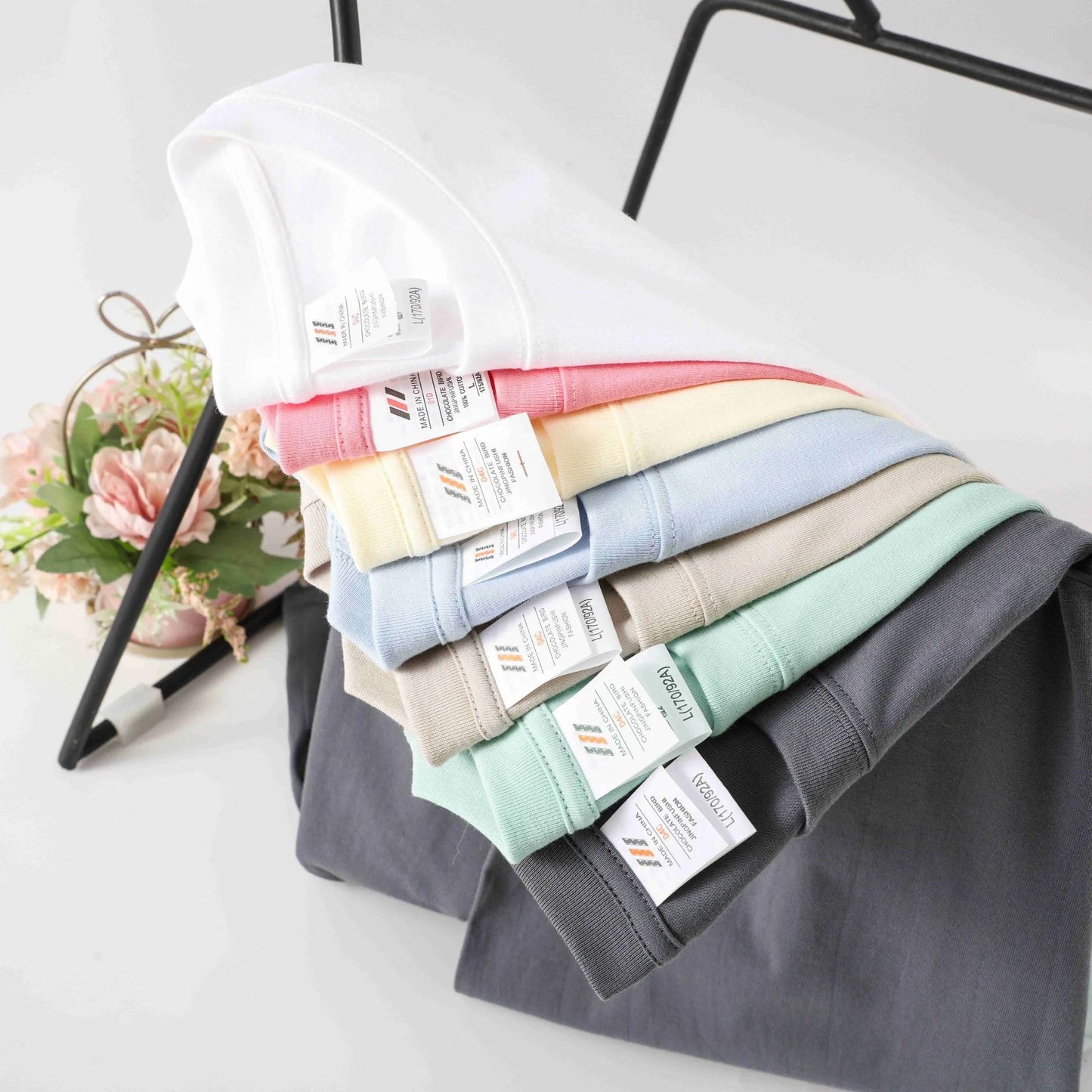100% Cotton Five Half Sleeve Men Women Summer Loose Short Sleeve Casual T-Shirt Basic Round Neck Solid Color Tops