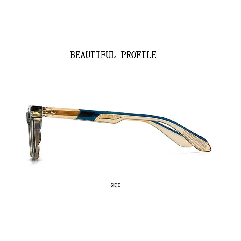 Lunettes de soleil carrées bleues pour hommes — rétro, femmes, à la mode, vintage