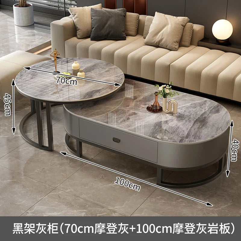 Luxury Extendable Round Modern Coffee Tables Minimalist Premium Design Book Furniture Mesa De Centro De Sala