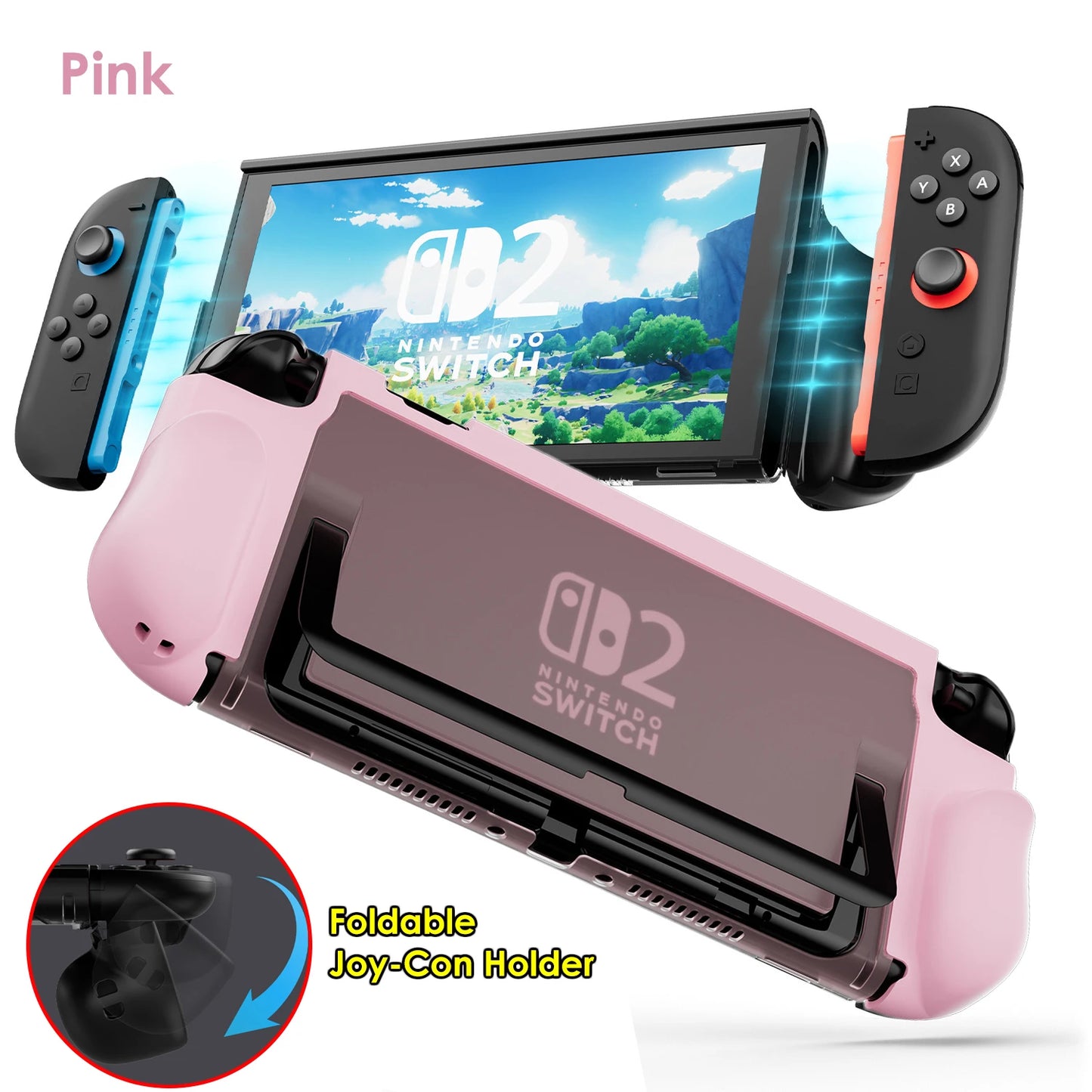 Protective Case for Switch 2 (2025), NS 2, TPU Protective Cover, Anti-Scratch, Shock Absorption, Ergonomic Grip Design for NS2