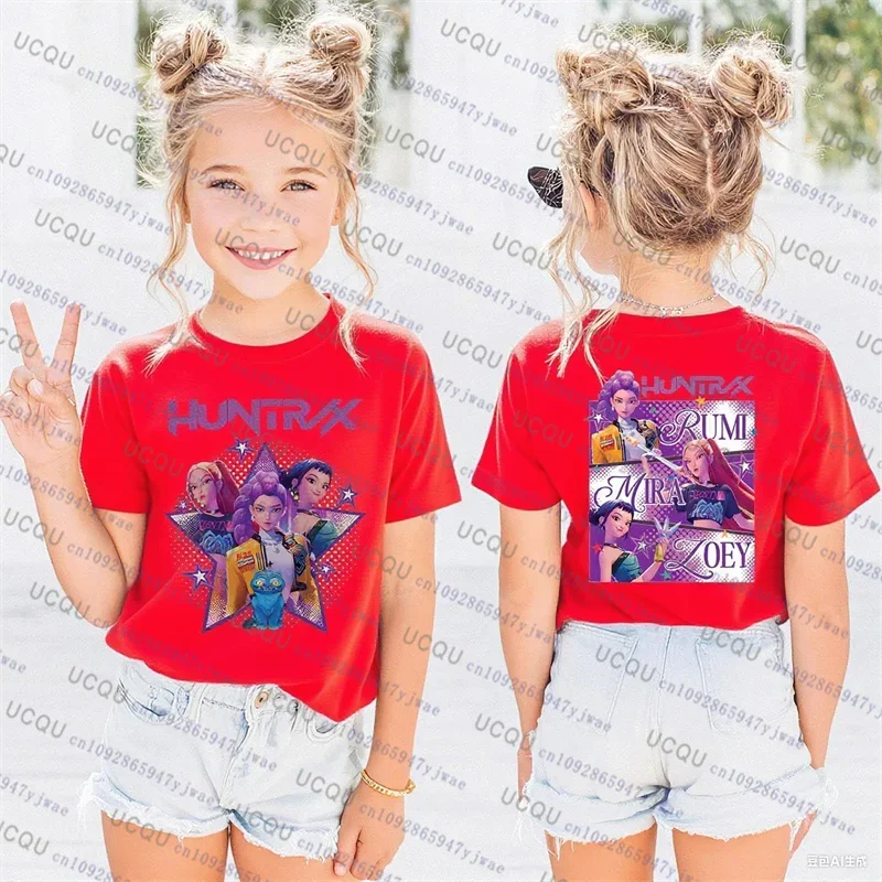 Kpop Demon Hunters T-Shirt for Parents and Kids, Halloween, Harajuku, Casual Fashion, Cotton, Cosplay Clothes