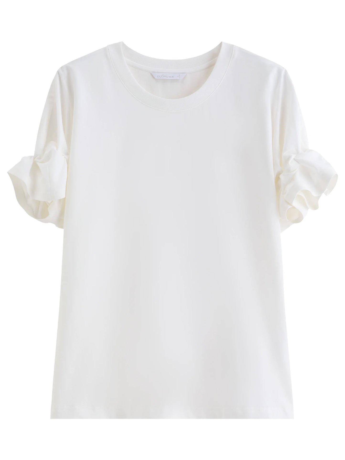 T-shirt femme en coton 2026 avec détail plissé — décontracté, confortable, quotidien, sorties estivales