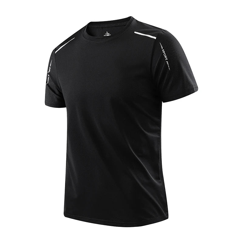 CHRLCK Hombres Correr Secado rápido Transpirable Senderismo Pesca Camisetas Elástico suave Deportes al aire libre Camiseta de manga corta Verano