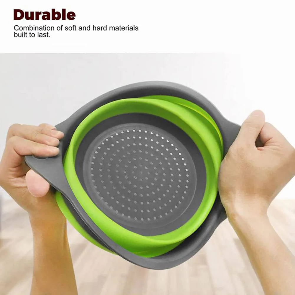 Panier de vidange pliant en Silicone, panier de lavage de fruits et légumes, passoire pliable, égouttoir pliable, outil de rangement de cuisine