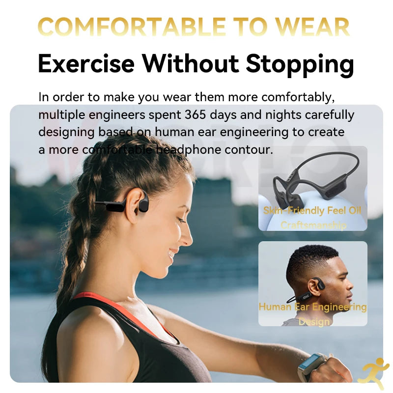 Bone Conduction Headphones Wireless Bluetooth 5.4 IPX8 Waterproof Rating, Suitable for Swimming, Sports, and Cycling Painless Headphones Support MP3 Player with 32GB Memory