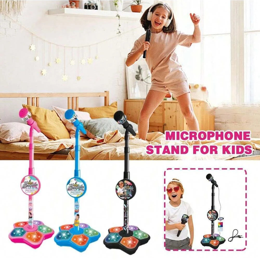 Jouet de support de microphone pour enfants, électronique de karaoké portable pour enfants, support de microphone de karaoké de fête durable, machine de karaoké pour enfants