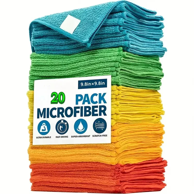 5/10/20/50pcs chiffon de nettoyage en microfibre, chiffon à vaisselle chiffon ménager cuisine salle de bain serviette de nettoyage serviette absorbante Durable