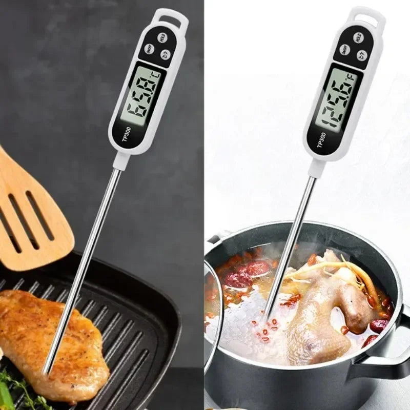Thermomètre alimentaire numérique — sonde viande, BBQ, four, eau, huile, cuisson, électronique