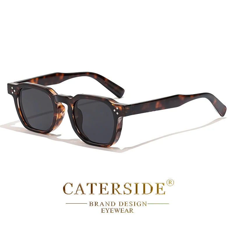 CATERSIDE Retro Square Sunglasses for Men, Punk Style, Trendy Brand, Women's Sunglasses, Travel, Party, UV400 Protection, Summer Style