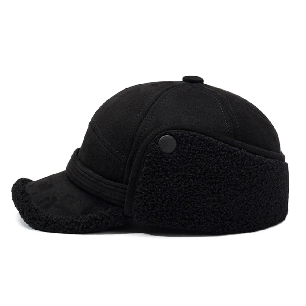 Gorra de béisbol FS marrón invierno para hombre, gorro de aviador cálido cortavientos para exteriores, gorra Vintage de felpa gruesa para mujer, gorra de oreja para hombre