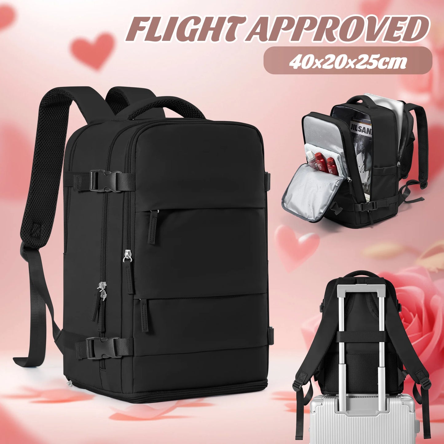 Sac à Dos Cabine Avion 40x20x25 Étanche — Bagage à Main Homme Femme