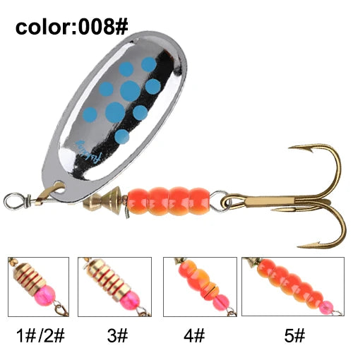 NGB métal leurre de pêche Spinner appâts 1 pièces 3.9g 4.6g 7.4g 10.8g 15g cuillère rotative leurres Spinners avec triples crochets brochet appâts
