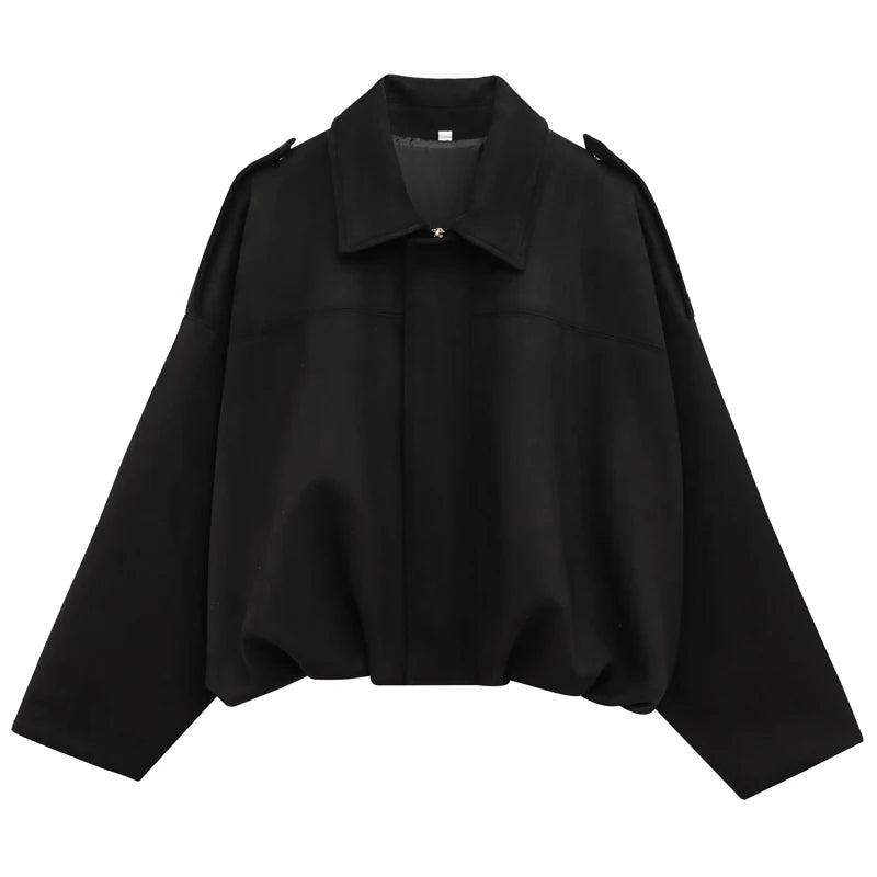 HXAO femmes Bomber veste revers fermeture éclair manches longues veste en daim femmes 2025 haute rue recadrée vestes de course manteaux vêtements d'extérieur