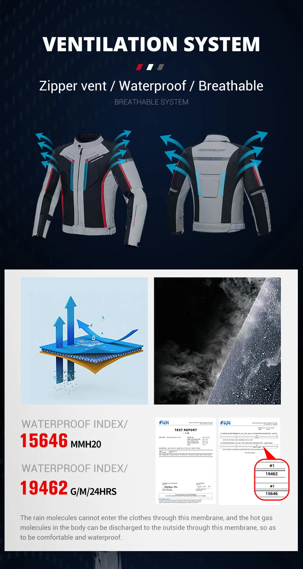 Veste de moto imperméable pour homme — veste de course, pantalon moto portable, protection EVA