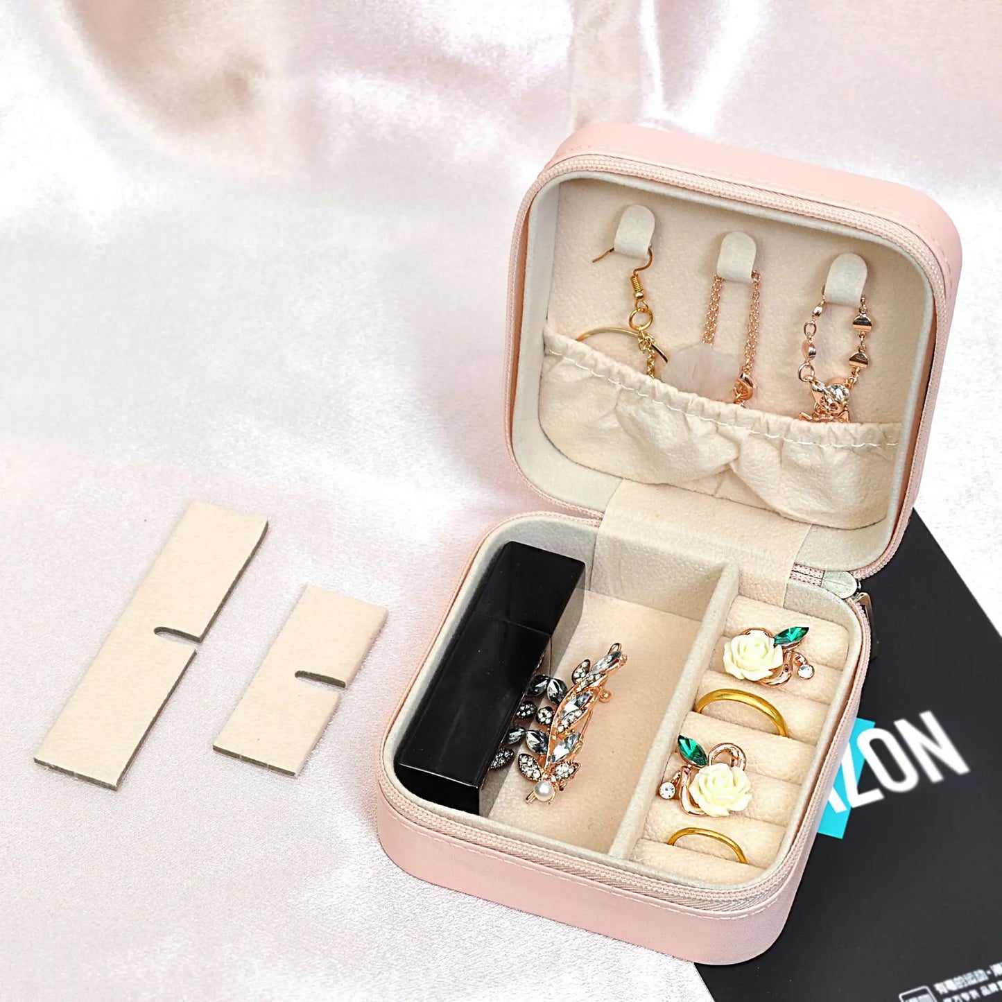 Mini Étui Voyage Bijoux Cuir PU Portable — Rangement Boucles Oreilles Colliers Filles Femmes