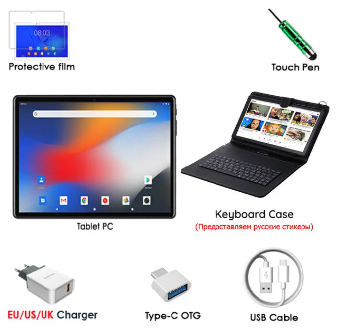 Global Pad-Perseverance 4G Tablet, Octa Core, Android 12, PC Computer, Eye Care for Tourists, Phone Call, WiFi, Bluetooth, Original, New, 2024