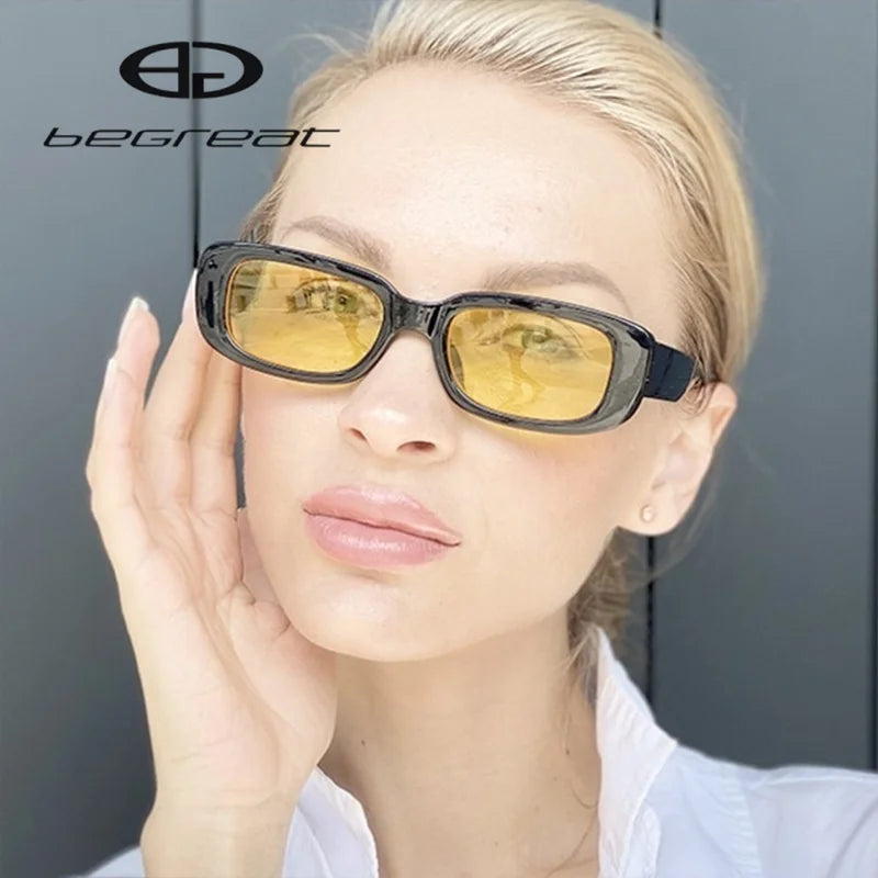 Lunettes de soleil carrées rétro vintage — petites, rectangulaires, voyage, femme