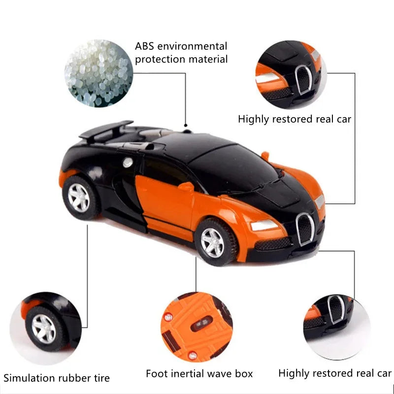Robot de deformación automática anticolisiones de un clic, regalo para niño, coche de juguete de doble forma, modelo interactivo para padre e hijo