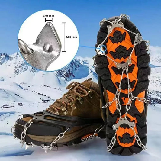 Hiver randonnée en plein air escalade neige pointes Crampons Crampons chaîne griffes poignées bottes couverture glace pince Spike pour chaussures anti-dérapant