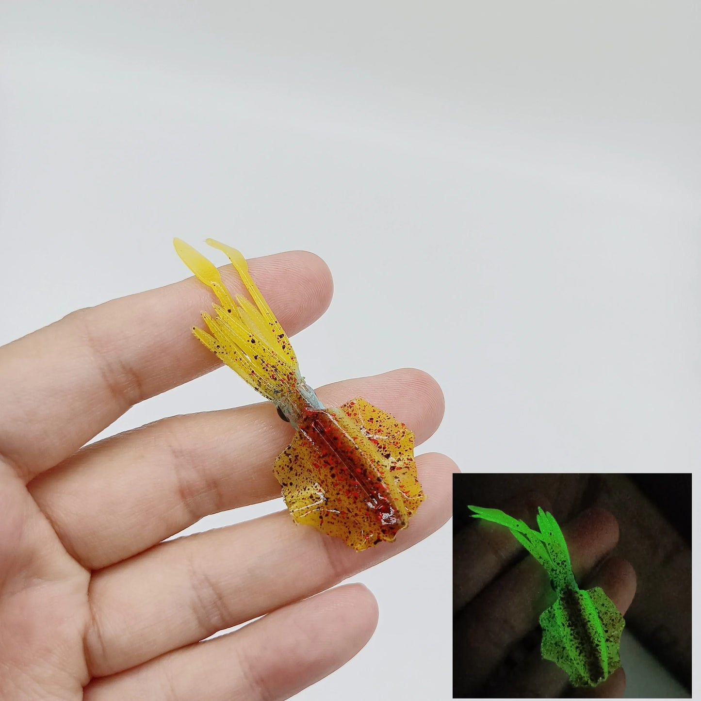 DUODUOYU 1 pièces Mini leurre de pêche au calmar souple 6 cm 2g gabarits de calmar UV lumineux pour leurre de pêche en eau douce appât Wobbler matériel de pêche