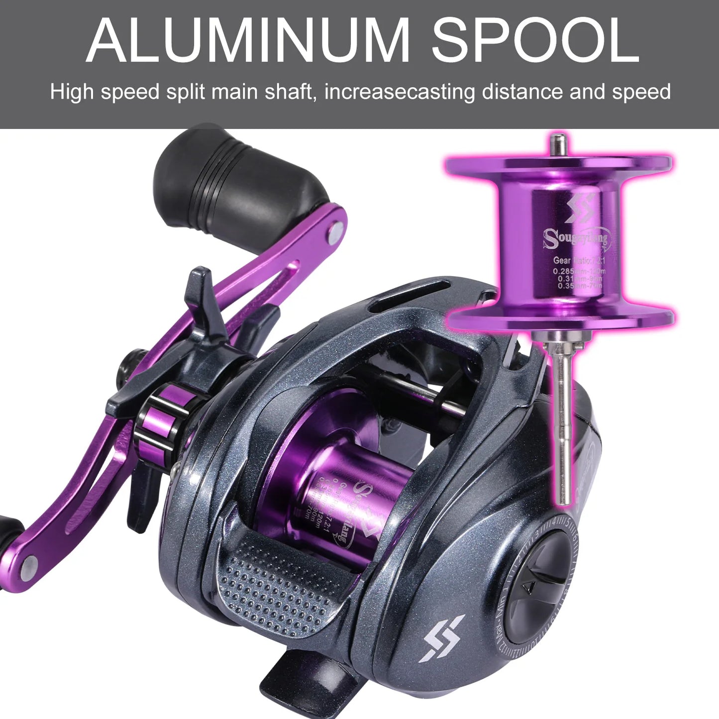 Sougayilang leurre pêche Combo 5 Sections 170CM canne à pêche en Fiber de carbone et 8 + 1BB Baitcasting moulinet voyage ensemble de pêche Pesca