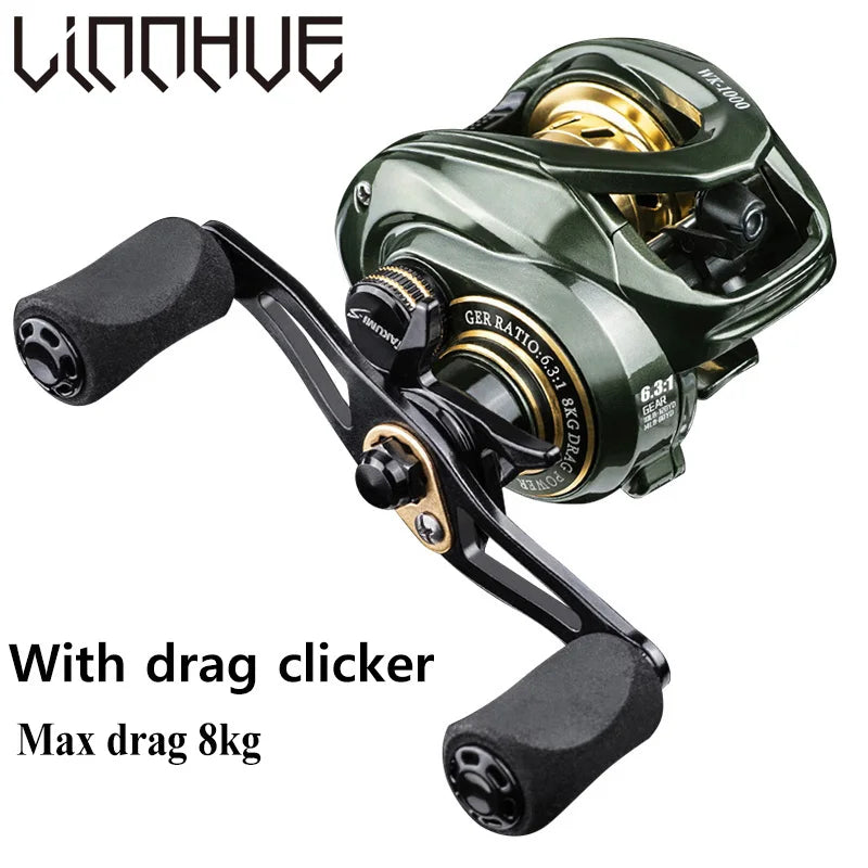LINNHUE Baitcasting moulinet de pêche Micro poisson WK1000 moulinet traînée maximale 8kg rapport de vitesse 7.2:1 moulinet de pêche marchandises accessoire