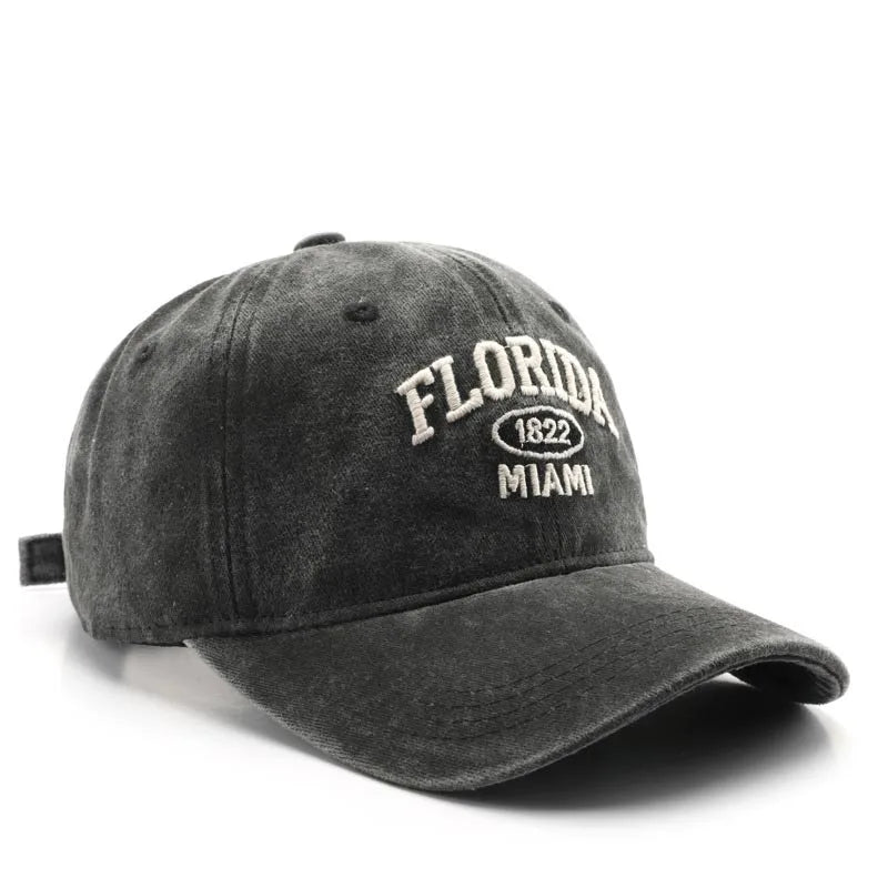 Men Women Embroidered Letter Baseball Cap Vintage Fashion Solid Adjustable Outdoor Sports Snapback Hat Distressed Gorras