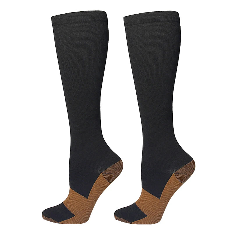Chaussettes de Compression pour varices, adaptées au Golf, Rugby, course à pied, randonnée, Sports pour Anti-Fatigue, conduite, voyage, vol, femmes et hommes