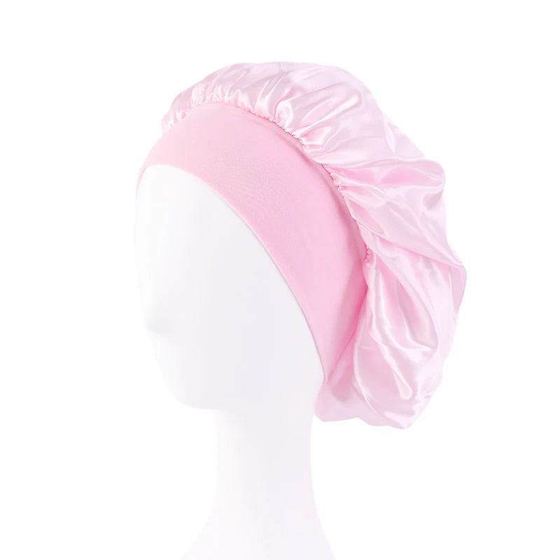 Bonnet de nuit en Satin à large bord, Bonnet soyeux, enveloppe de cheveux pour dormir, avec bande élastique souple, outil d'emballage des cheveux, nouvelle collection