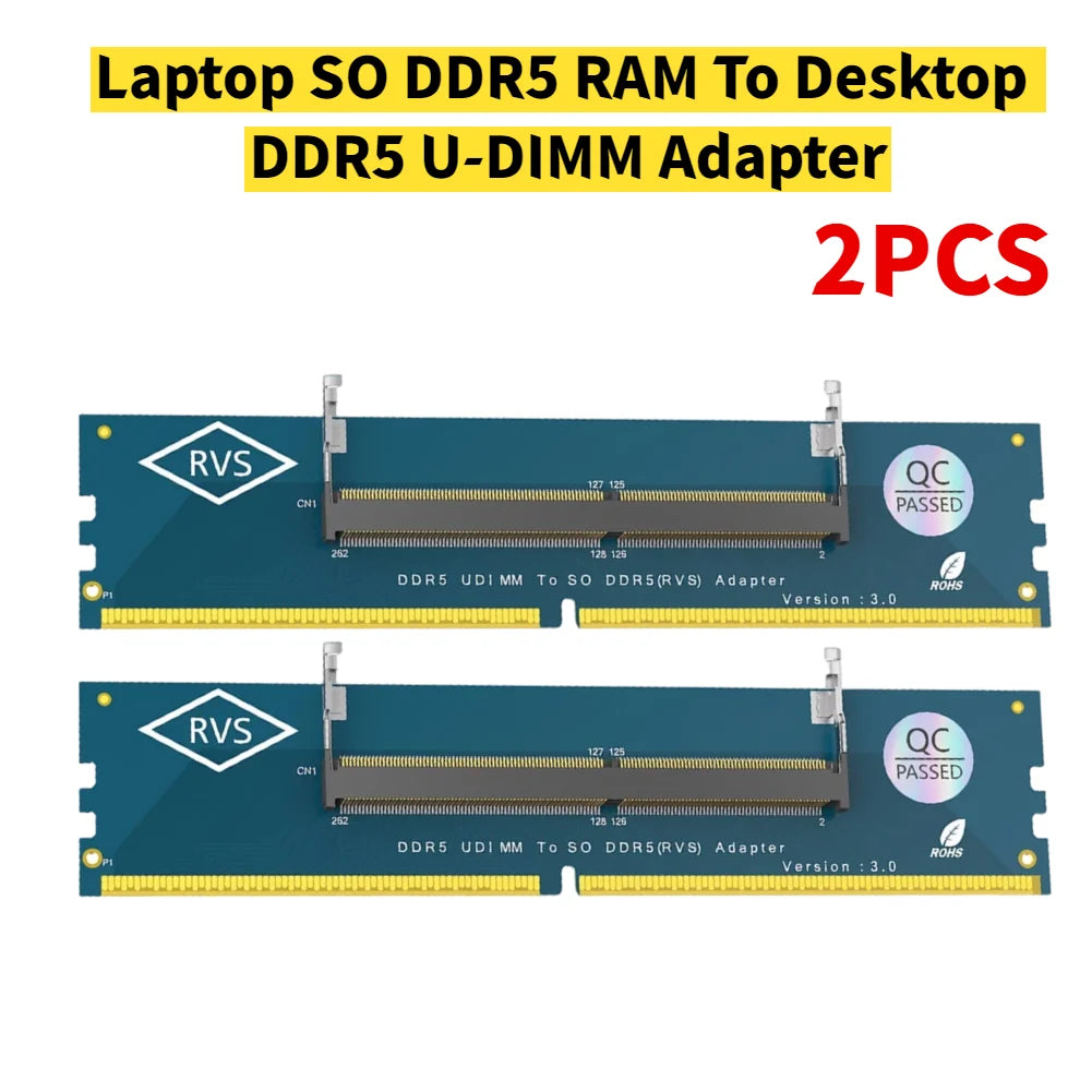 Ordinateur portable SO DDR5 RAM vers ordinateur de bureau DDR5 U-DIMM adaptateur DDR5 convertisseur de carte mémoire DDR3 DDR4 ordinateur portable vers ordinateur de bureau SO-DIMM vers carte DIMM