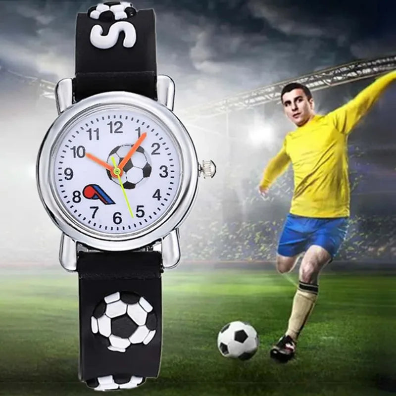 Offre spéciale Football enfants montre mignon dessin animé montres pour garçons enfants décontracté bracelet en Silicone enfants montres à Quartz montre enfant