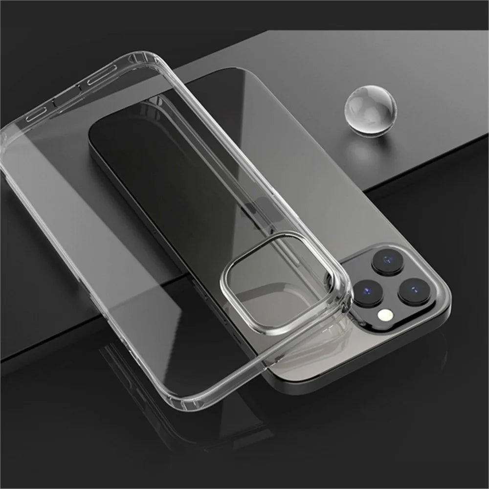 Funda transparente no amarillea para iPhone 16 15 14 Plus 13 Pro Max 16e 12 11 12Pro 14Pro 13Pro SE 2020, carcasa de teléfono