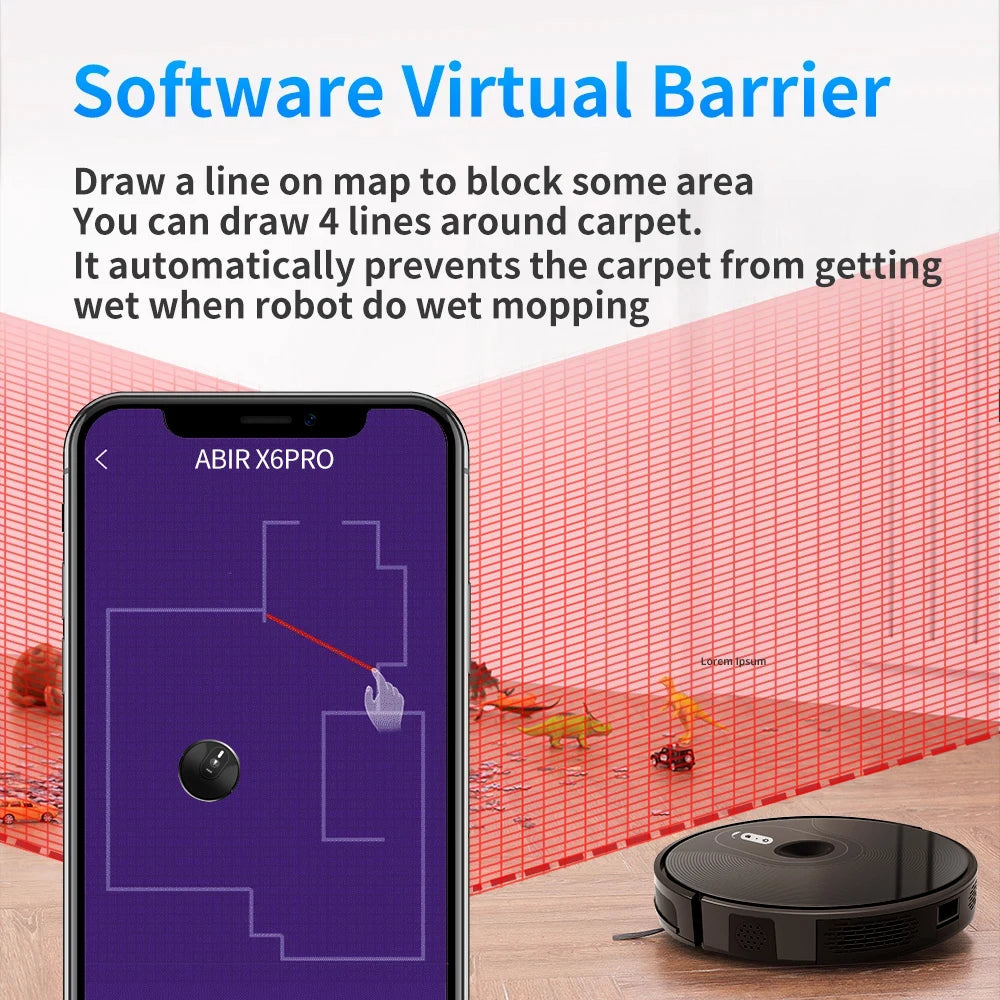 (código promocional: EU6006) Robot aspirador ABIR X6PRO con sistema de visión inteligente, succión