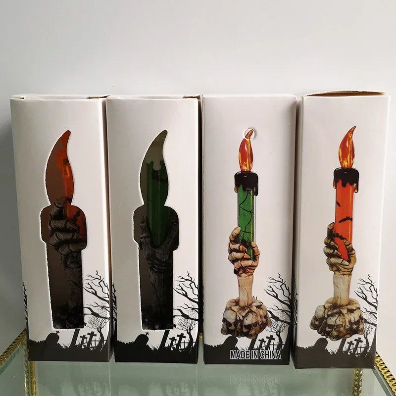 Velas de fiesta de esqueleto fantasma de Halloween, decoraciones para el hogar, fiesta de calabaza, feliz Halloween