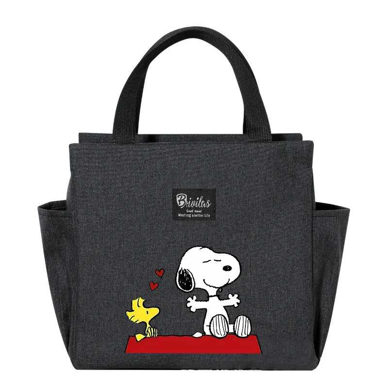 Bolsa isotérmica portátil para el almuerzo y bebidas de Snoopy, bolsa isotérmica para alimentos, caja térmica, bolsa de picnic, bolsas de transporte, bonito regalo para niños