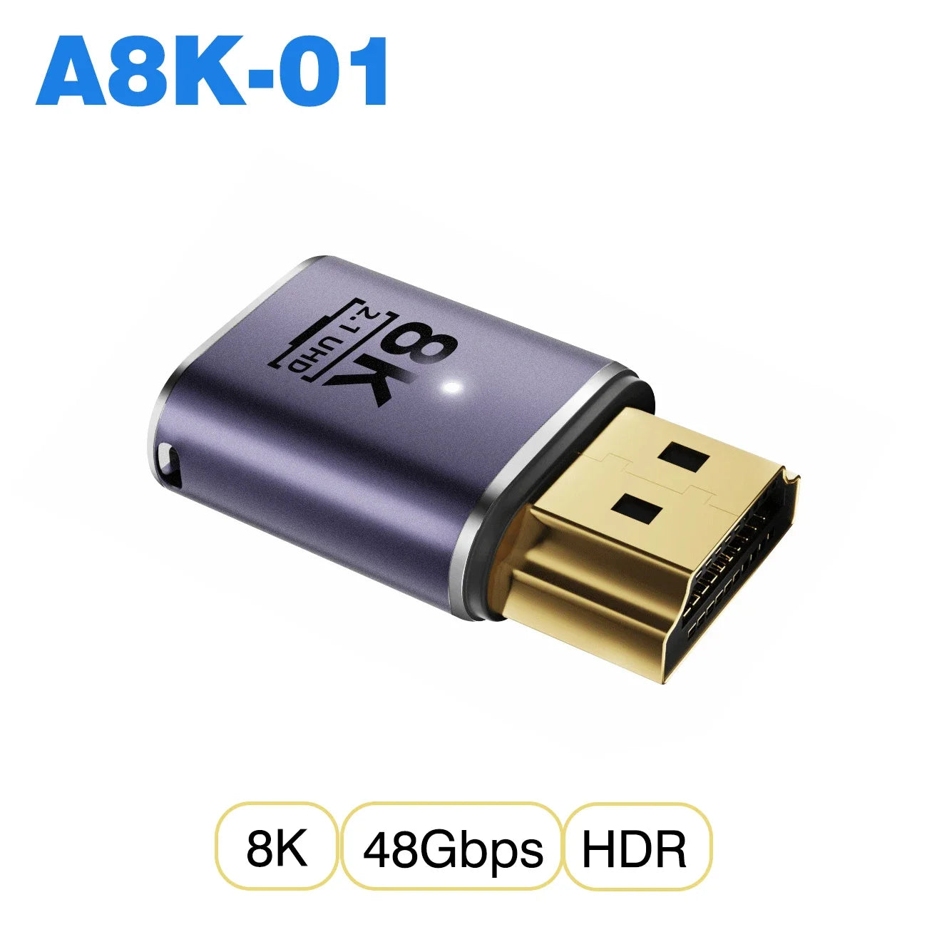 Convertisseur mini micro HDMI vers HDMI 2.1 — 48Gbps, 8K60Hz, 4K120Hz, projecteur, HDTV