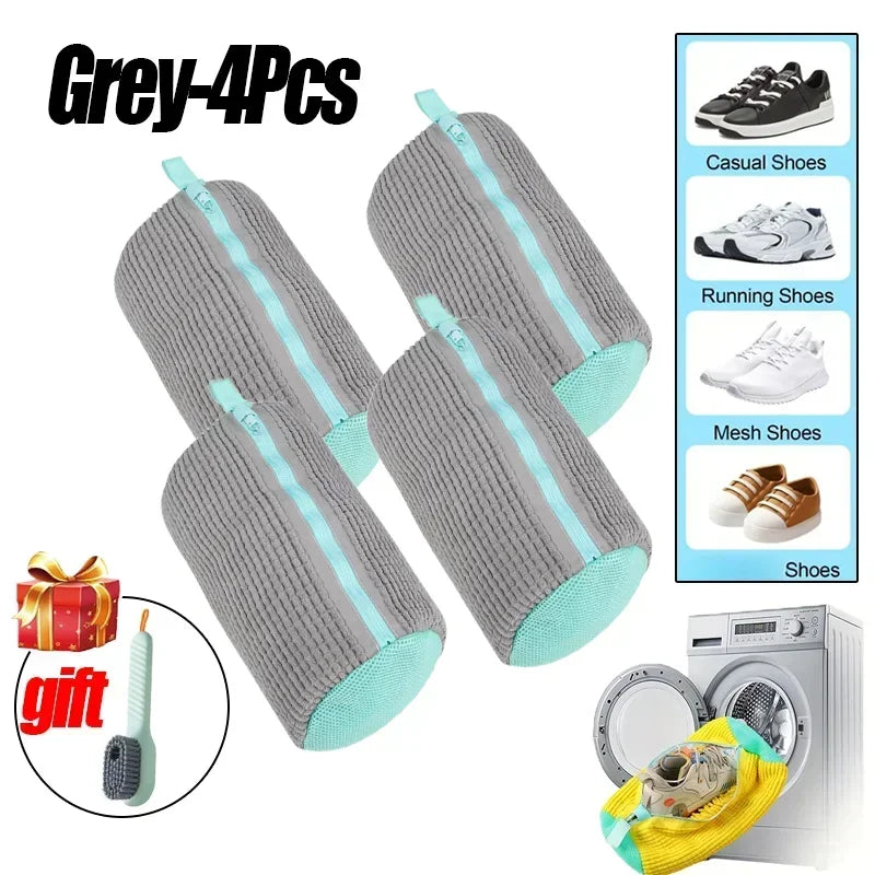 Bolsas de lavandería, bolsa para lavar zapatos en lavadora, con cremallera, con forro polar grueso en el interior, perfecta para zapatillas deportivas y zapatos casuales