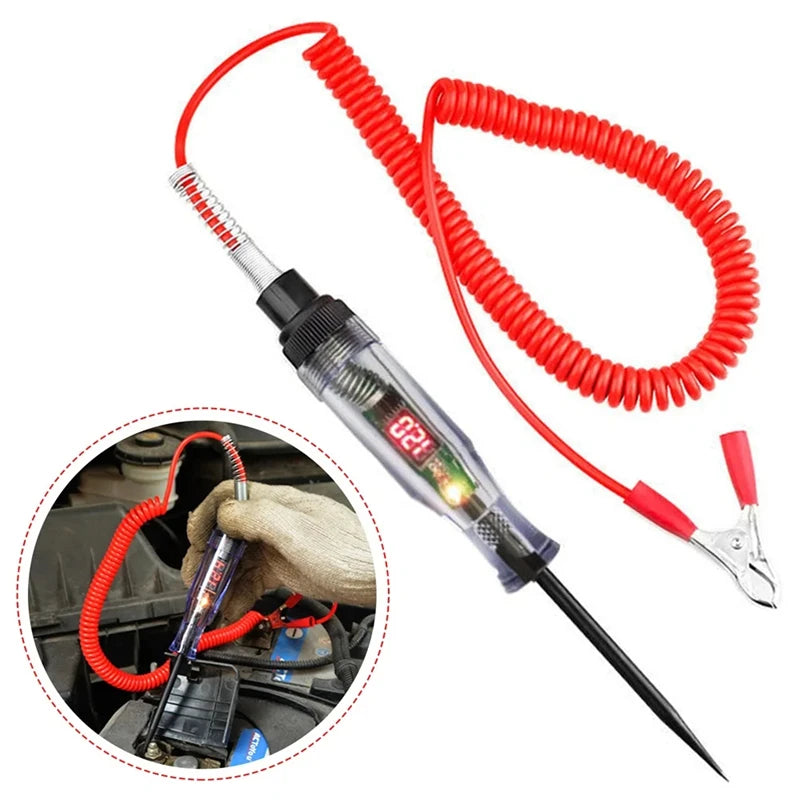 Probador de circuito de tensión para camiones y coches, herramientas automotrices de 6V 24V, sonda de diagnóstico de coche, bolígrafo de prueba, bombilla, bolígrafo de medición eléctrica