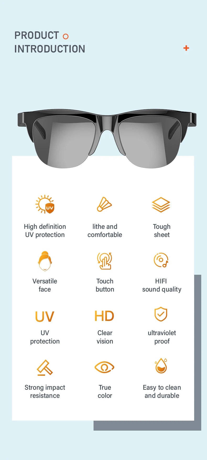 Lunettes de soleil intelligentes Bluetooth V5.3, casque d'appel pour Sports de plein air, technologie HIFI noire, Anti-touch UV pour hommes et femmes