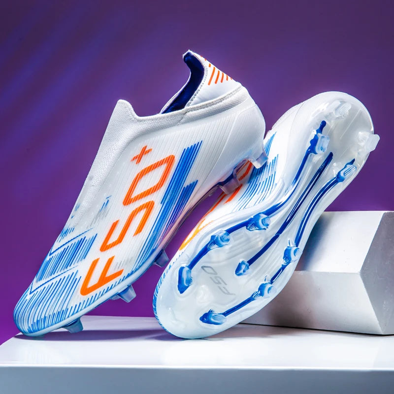 Chaussures de Football FG Homme Cuir Verni Basses — Crampons Longs, Professionnel Pelouse EU 31–48