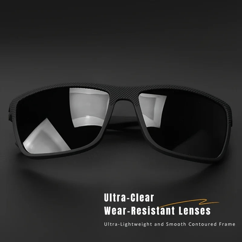 Lunettes de soleil sport extérieur polarisées — courbe, cadre résistant, bouclier, UV400